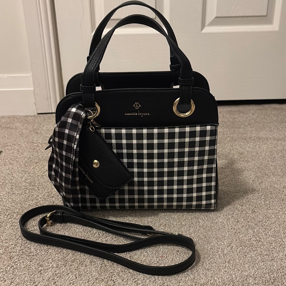 Nine West Black and White Checkered Women's Bag
